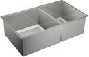 Moen Brushed Stainless Steel 34 x 20 in. No Hole Stainless Steel Double Bowl Undermount Kitchen Sink 