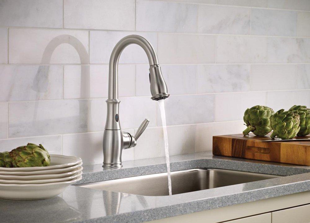 Moen Spot Resist Stainless Single Handle Pull Down Touchless Kitchen Faucet with MotionSense, Power Clean and Reflex Technology 