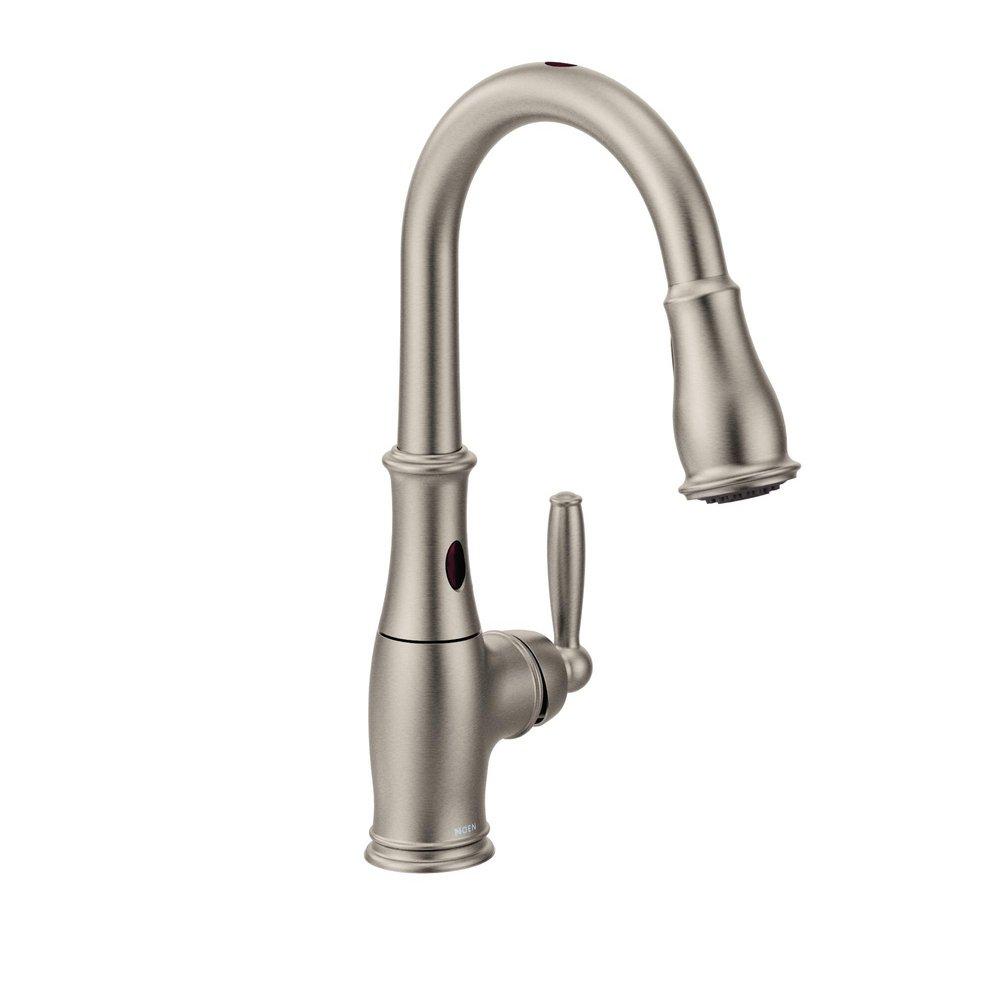 Moen Spot Resist Stainless Single Handle Pull Down Touchless Kitchen Faucet with MotionSense, Power Clean and Reflex Technology 