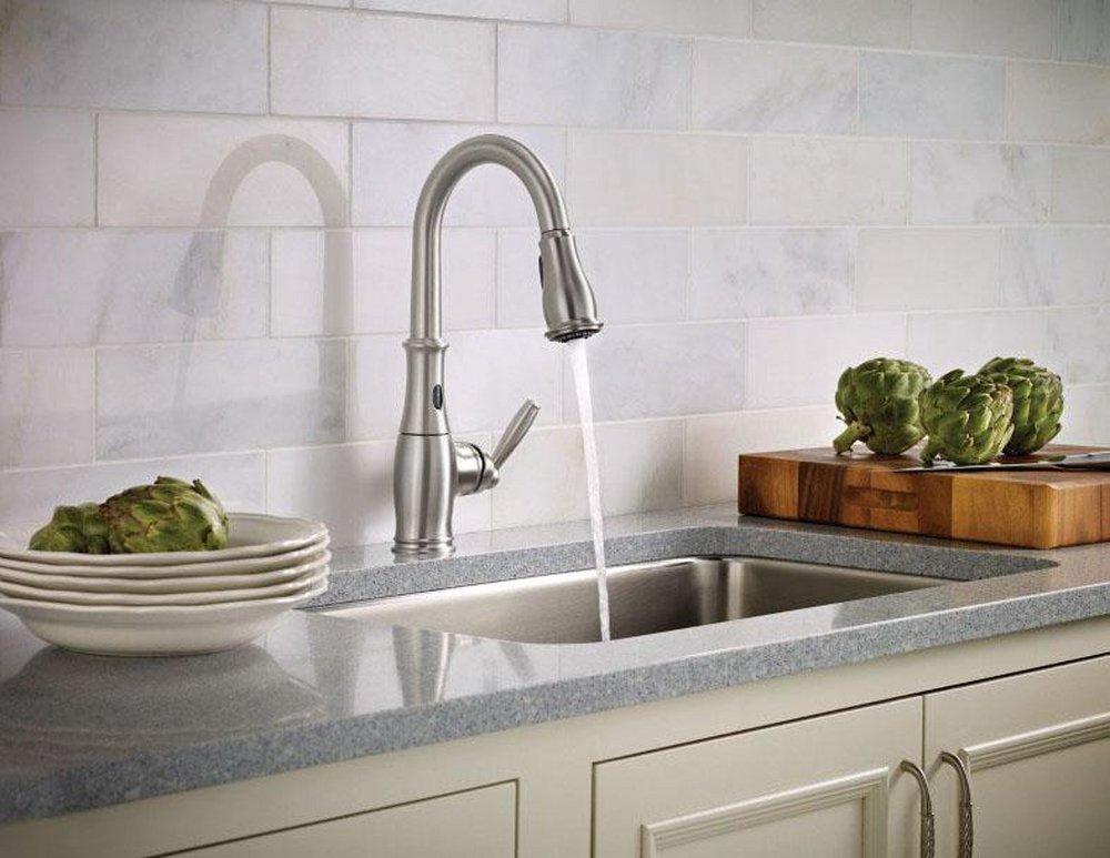 Moen Spot Resist Stainless Single Handle Pull Down Touchless Kitchen Faucet with MotionSense, Power Clean and Reflex Technology 