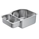30-1/4 x 20 in. No Hole Stainless Steel Double Bowl Undermount Kitchen Sink in Brushed Stainless Steel