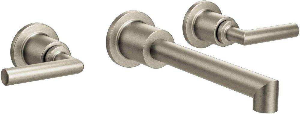 Moen Brushed Nickel Two Handle Widespread Bathroom Sink Faucet 