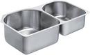 34-1/4 x 20 in. No Hole Stainless Steel Double Bowl Undermount Kitchen Sink in Brushed Stainless Steel
