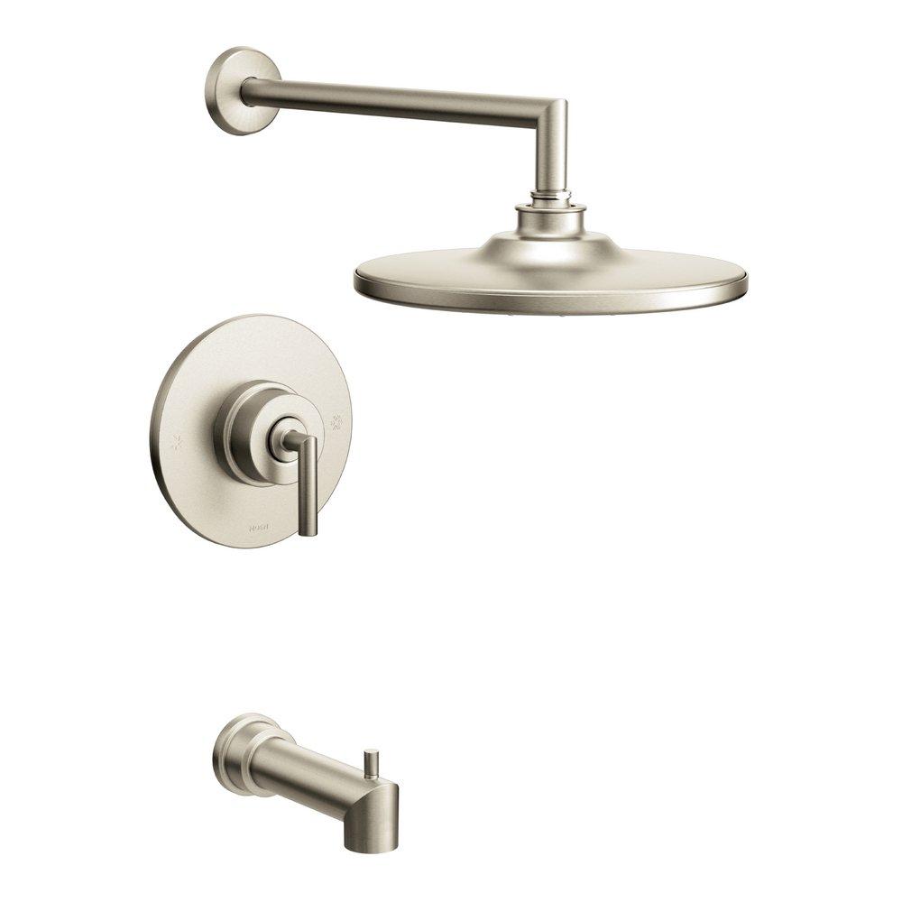 Moen Brushed Nickel Single Handle Single Function Bathtub & Shower Faucet (Trim Only) 
