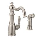 Moen Spot Resist&trade; Stainless Single Handle Kitchen Faucet with Side Spray 