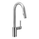 Single Handle Pull Down Kitchen Faucet in Polished Chrome