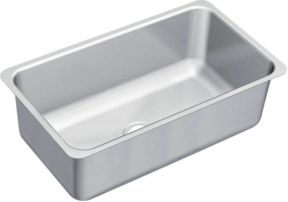 Moen Brushed Stainless Steel 31-1/4 x 18 in. No Hole Stainless Steel Single Bowl Undermount Kitchen Sink 