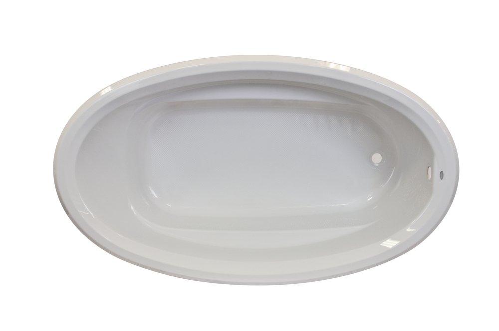 JACUZZI&reg; Oyster 41 in. Soaker Drop-in Bathtub with Left Drain in Oyster 