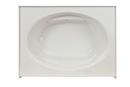 60 x 42 in. 6-Jet Acrylic Oval in Rectangle Skirted Whirlpool Bathtub with Left Drain and Manual On or Off in White