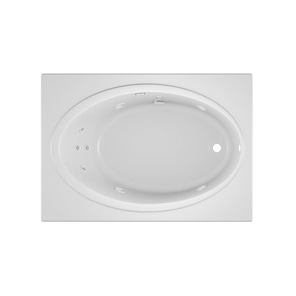 JACUZZI&reg; White 60 x 36 in. Whirlpool Drop-In Bathtub with End Drain 
