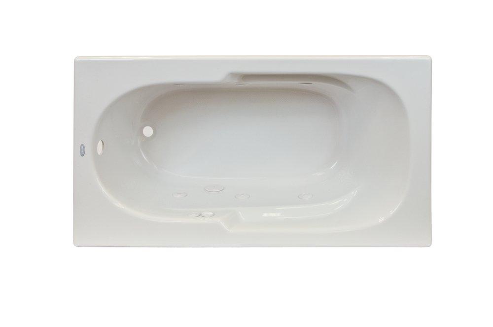 JACUZZI&reg; White 72 x 36 in. Whirlpool Drop-In Bathtub with End Drain 