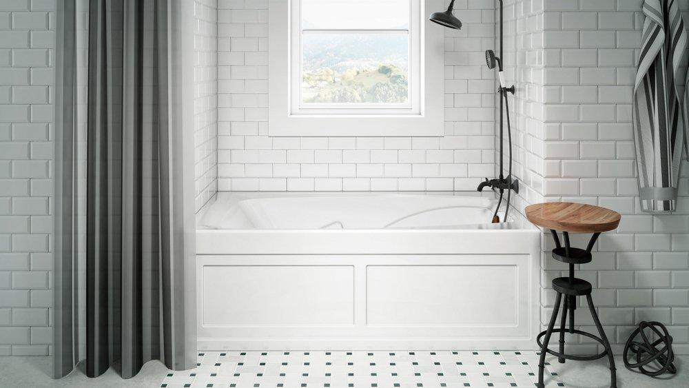 JACUZZI&reg; Black 60 x 36 in. Whirlpool Alcove Bathtub Left Drain 