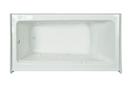 60 x 32 in. 6-Jet Acrylic Rectangle Skirted Whirlpool Bathtub with Left Drain and Manual On or Off in Oyster