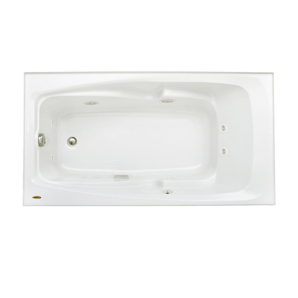 JACUZZI&reg; White 60 x 32 in. Whirlpool Drop-In Bathtub with End Drain 