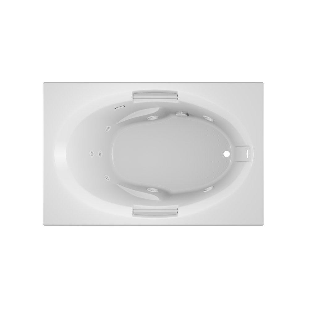 JACUZZI&reg; White 60 x 32 in. Whirlpool Drop-In Bathtub with End Drain 