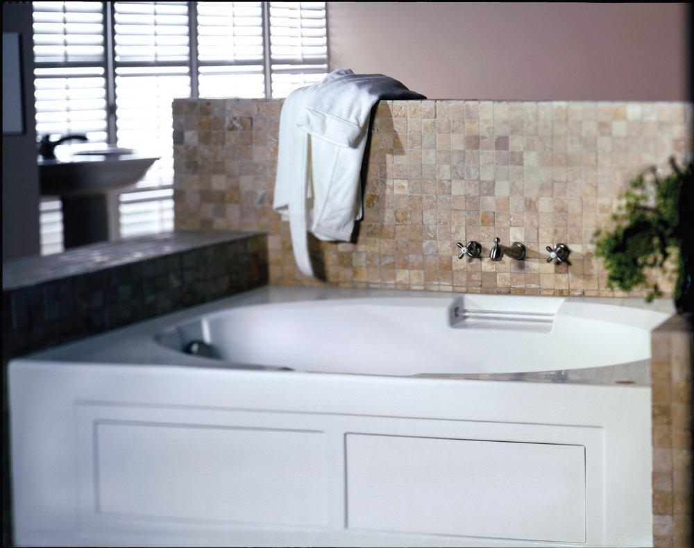 JACUZZI&reg; Black 72 x 42 in. Acrylic Rectangle Skirted Whirlpool Bathtub with Right Drain and J2 Basic Control 