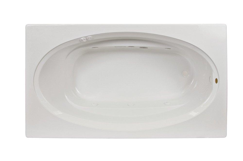 JACUZZI&reg; White 72 x 42 in. Whirlpool Drop-In Bathtub with End Drain 