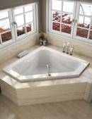 JACUZZI® White 60 x 60 in. Soaker Drop-in Bathtub with Center Drain 