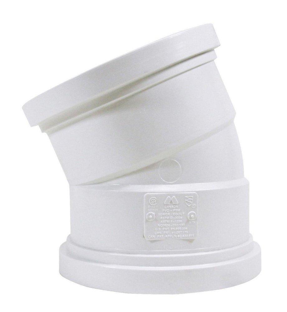 TRENCH TOUGH PLUS Gasket 22-1/2 Degree SDR 35 Plastic Sewer Elbow 