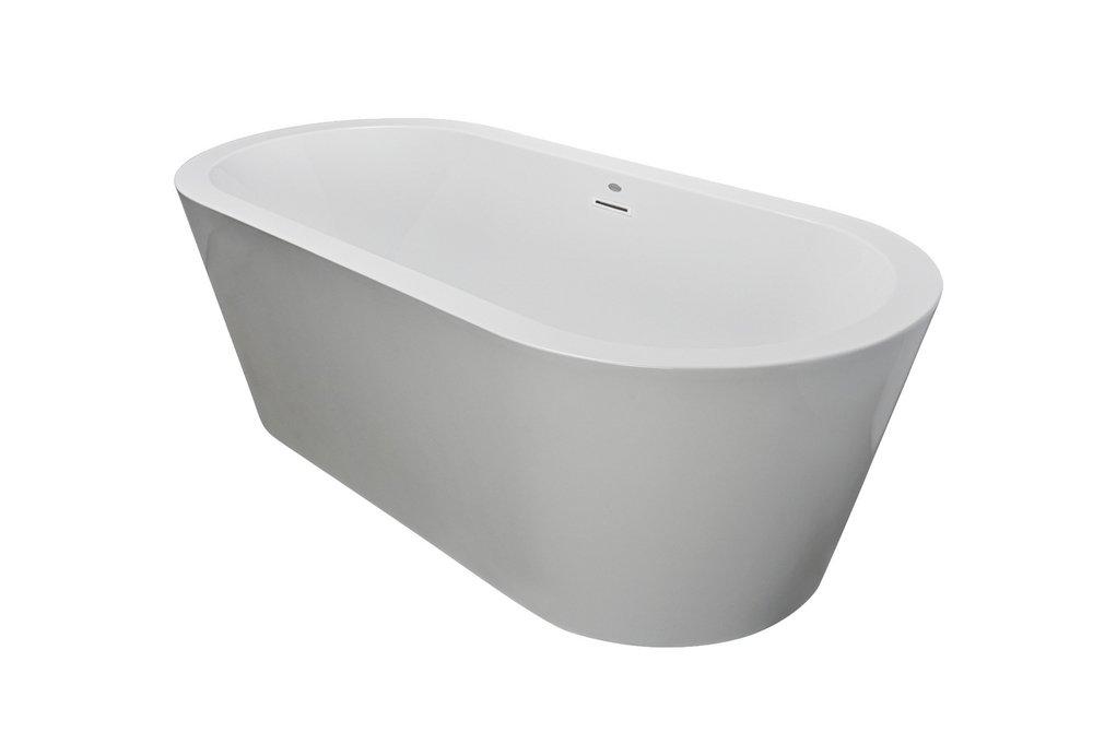 JACUZZI&reg; White 60 x 36 in. Whirlpool Drop-In Bathtub with End Drain 