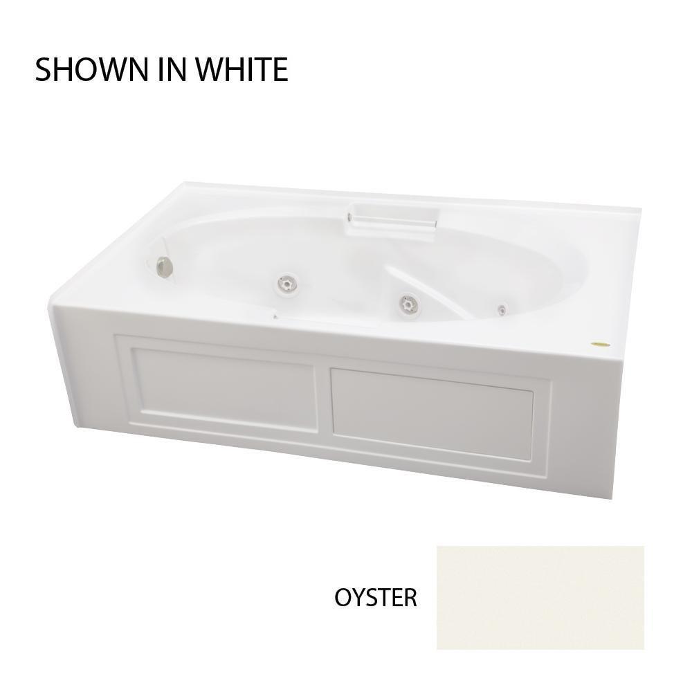 JACUZZI&reg; Oyster 72 x 42 in. Acrylic Rectangle Skirted Whirlpool Bathtub with Right Drain and J2 Basic Control 