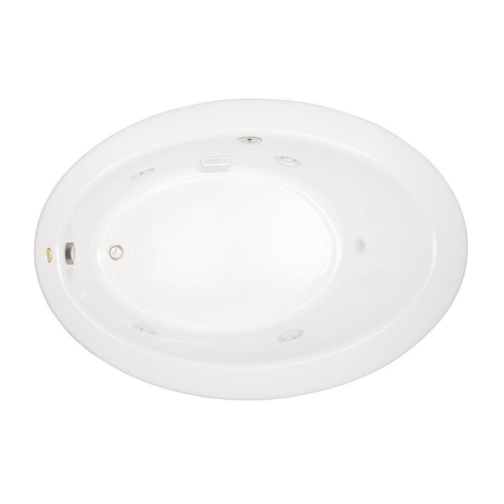 JACUZZI® 62 x 43 in. Whirlpool DropIn Bathtub with End Drain in White