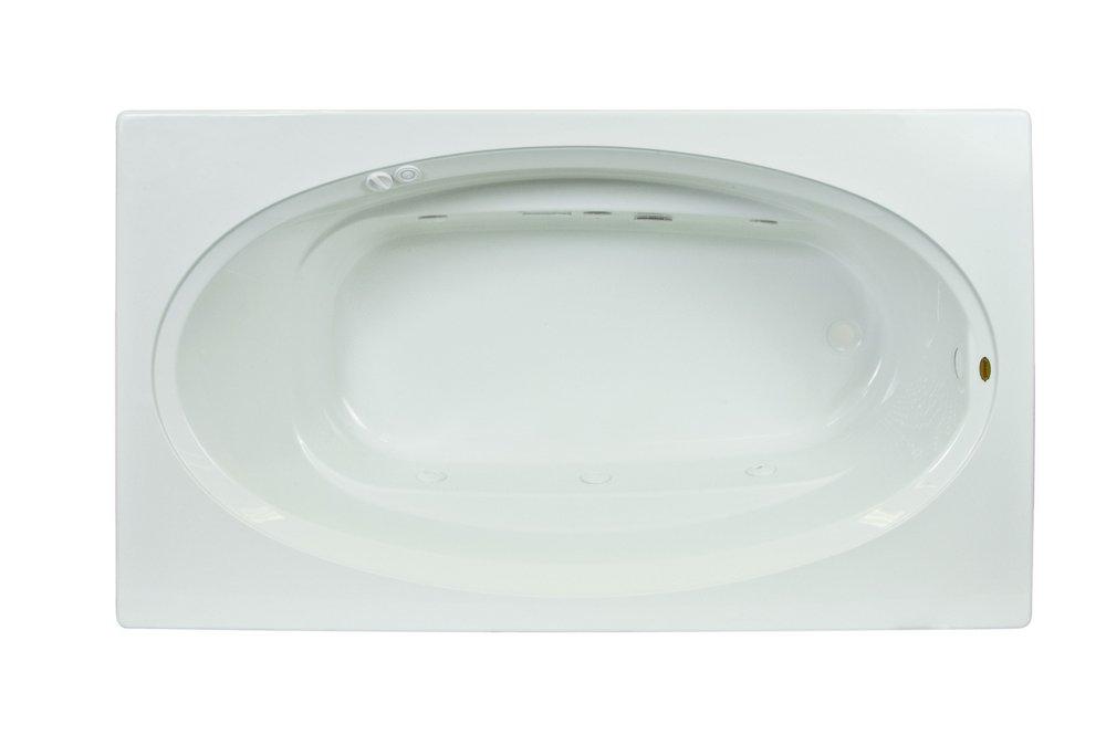 JACUZZI® White 71 x 41 in. Whirlpool Drop-In Bathtub with End Drain 