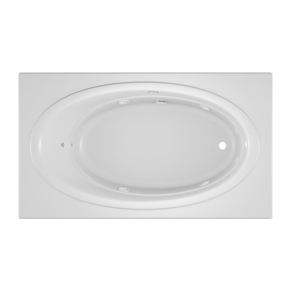 JACUZZI&reg; White 60 x 32 in. Whirlpool Drop-In Bathtub with End Drain 