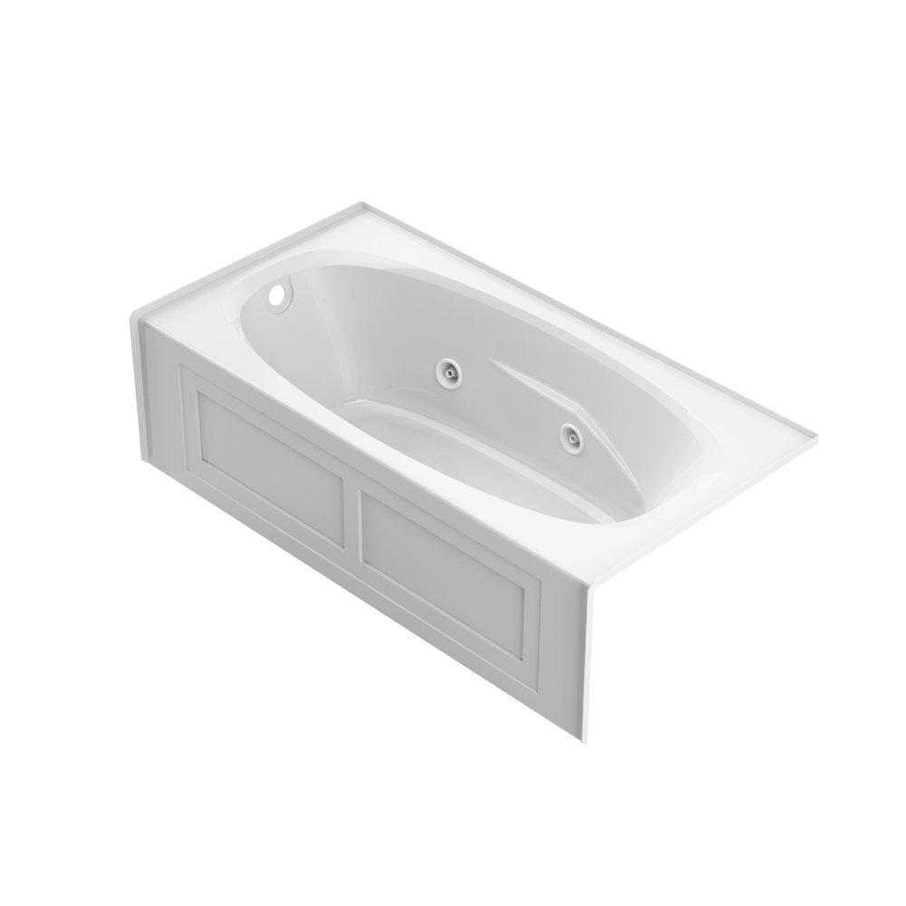 JACUZZI&reg; White 72 x 36 in. Whirlpool Drop-In Bathtub with End Drain 