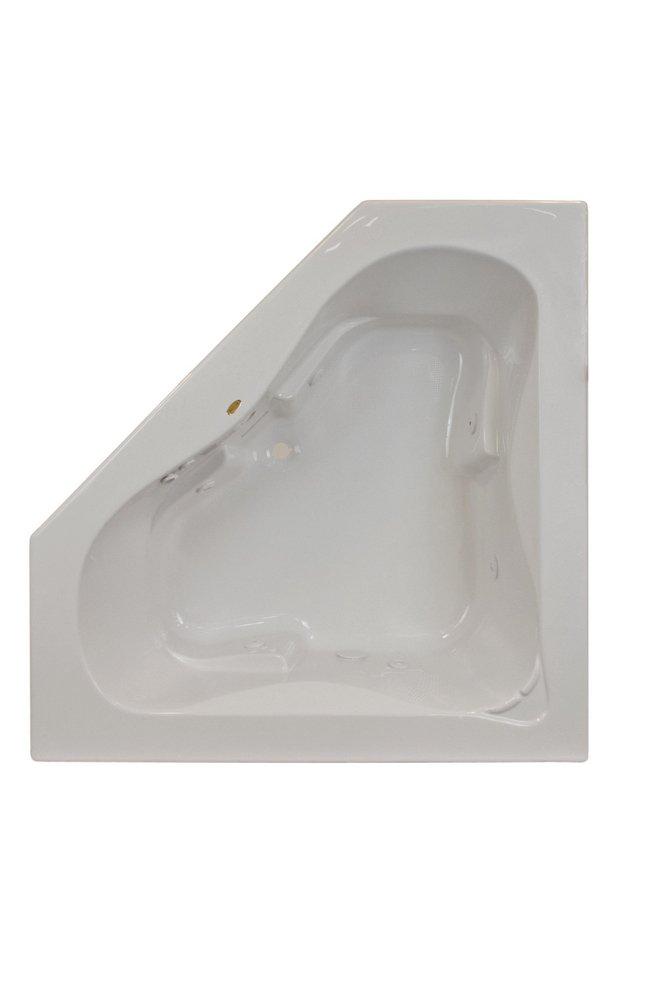 JACUZZI&reg; White 22 x 60 x 60 in. 86 gal Corner Drop-In Whirlpool with Heater and Center Drain 