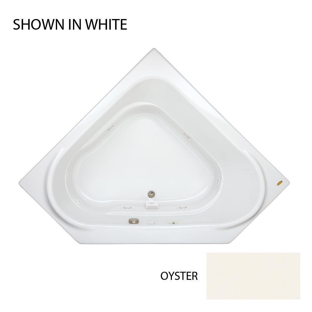 JACUZZI&reg; Oyster 60 x 60 in. 8-Jet Acrylic Corner Drop-In or Skirted Whirlpool Bathtub with Center Drain and J2 Basic Control 
