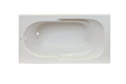 60 x 36 in. Soaker Drop-In Bathtub with End Drain in White