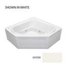 55 x 55 in. 8-Jet Acrylic Corner Skirted Whirlpool Bathtub with Center Drain and J2 Basic Control in Oyster