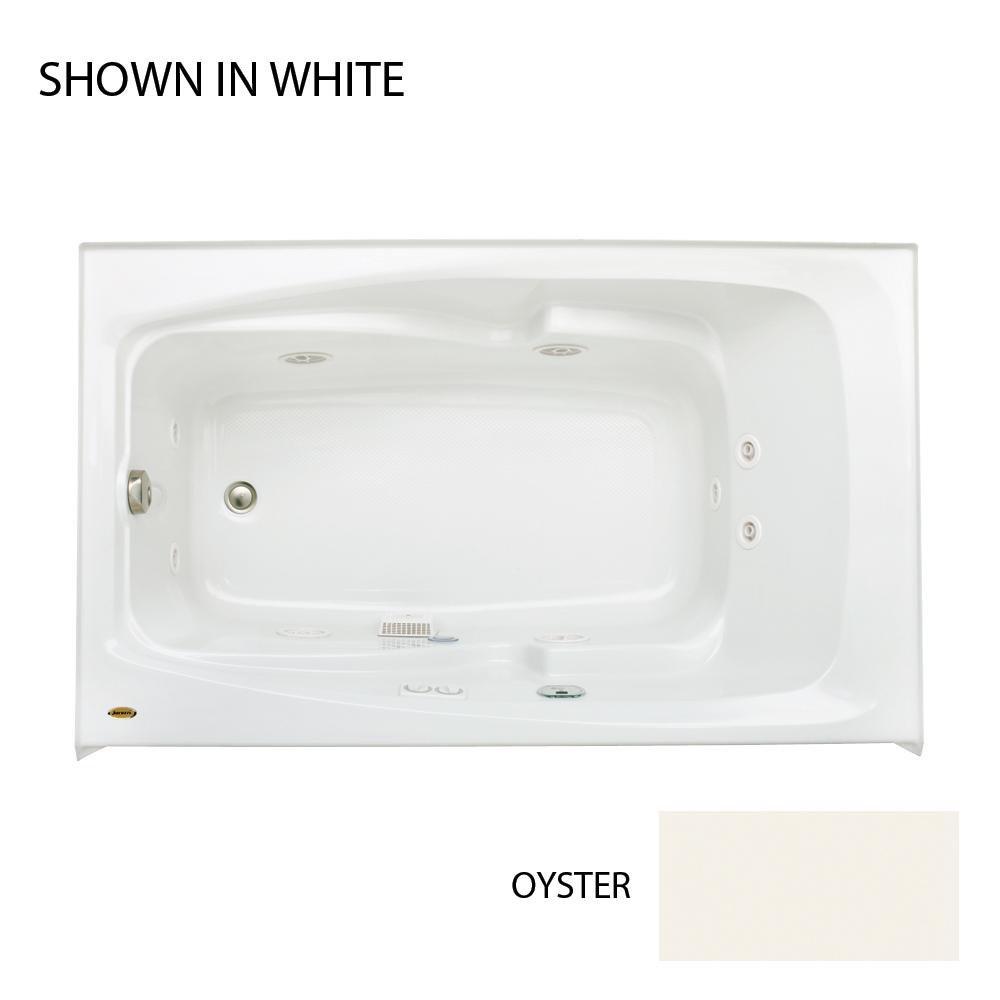 JACUZZI&reg; Oyster 60 x 36 in. Whirlpool Alcove Bathtub Right Drain 