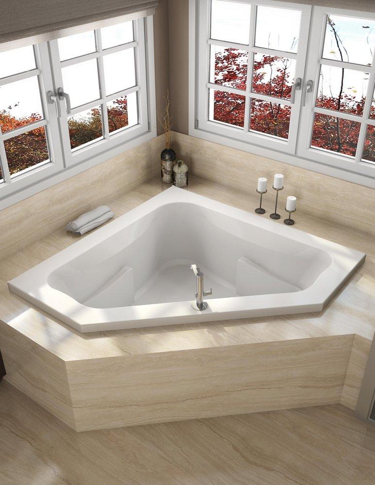JACUZZI® White 60 x 60 in. Whirlpool Corner Bathtub 