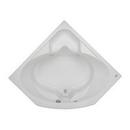 55 in. 72 gal Acrylic Drop-In Corner Whirlpool Bathtub with Heated Surface, Center Drain and Right Pump in White