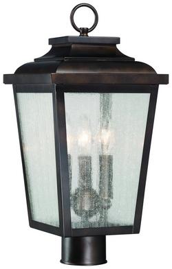60W 3-Light 18 in. Outdoor Post Lighting in Chelesa Bronze