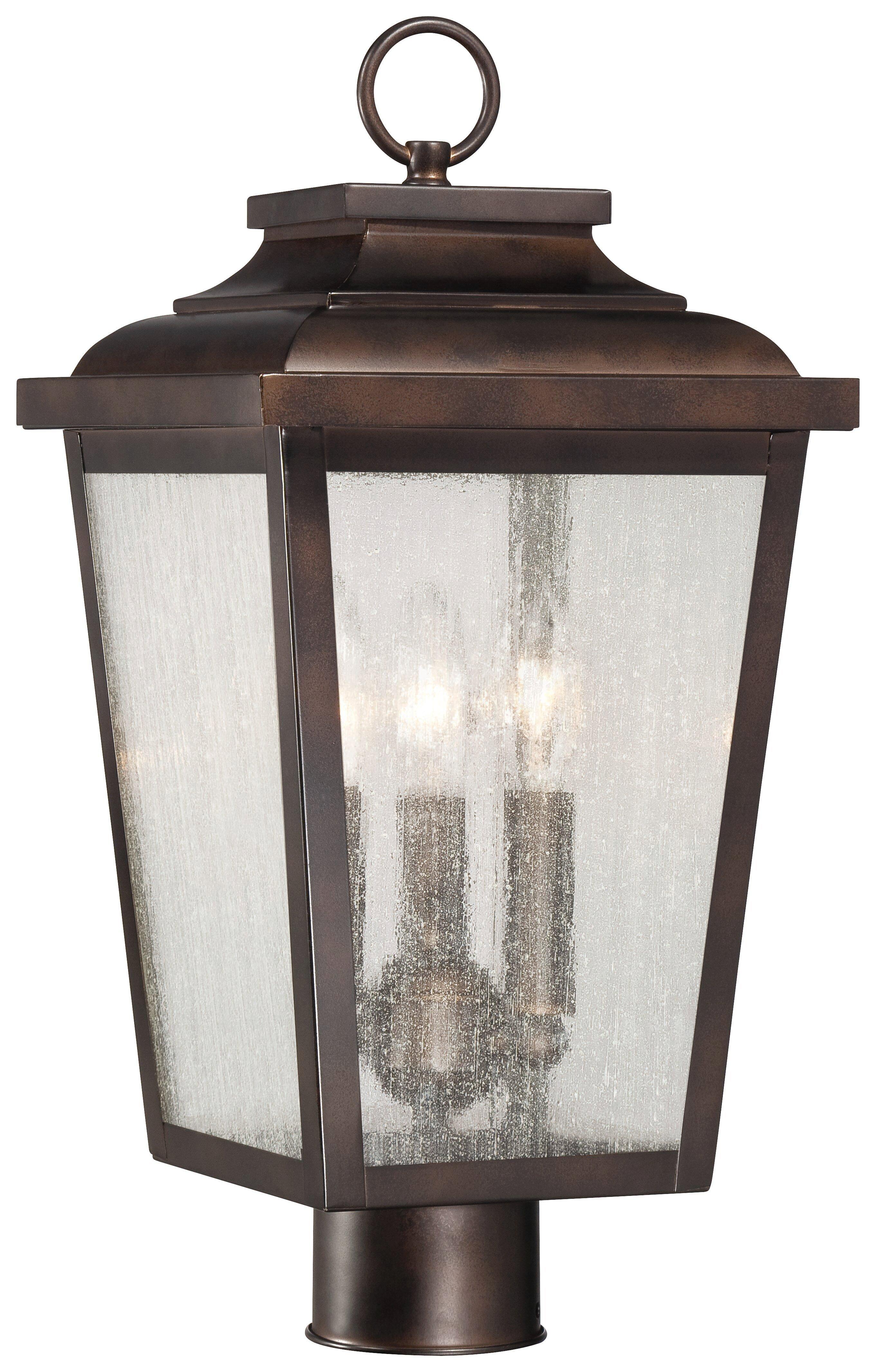 Minka Lavery Chelsea Bronze 60W 3-Light 18 in. Outdoor Post Lighting 