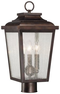 60W 3-Light 18 in. Outdoor Post Lighting in Chelesa Bronze