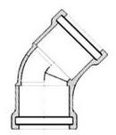 Harrington Corporation Gasket Straight CL150 PVC 45 Degree Elbow for C900 Pipe 