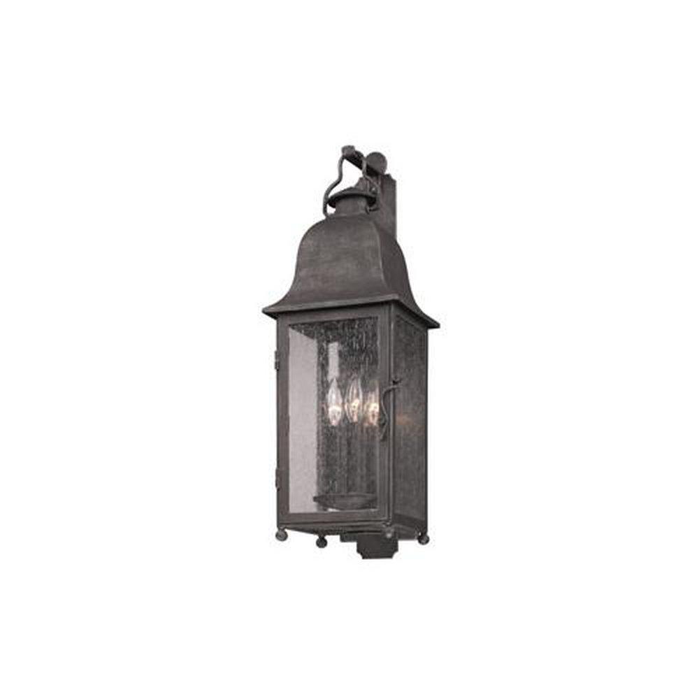 Troy-CSL Lighting Aged Pewter 9-3/4 in. 60W 3-Light Candelabra E-12 Incandescent Outdoor Wall Sconce 