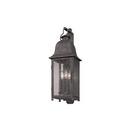 9-3/4 in. 60W 3-Light Candelabra E-12 Incandescent Outdoor Wall Sconce in Aged Pewter
