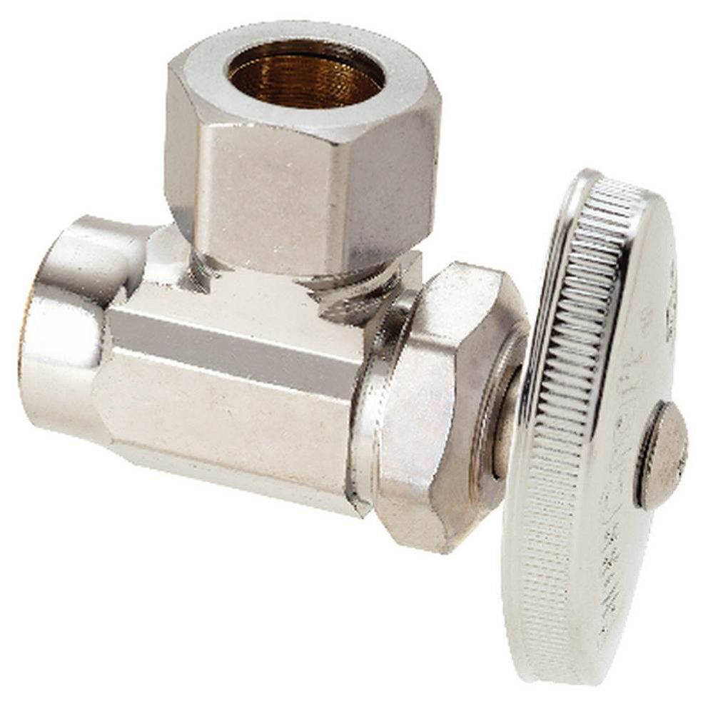 BrassCraft Chrome Plated Sweat x OD Compression Knurled Oval Handle Angle Supply Stop Valve in Chrome Plated 