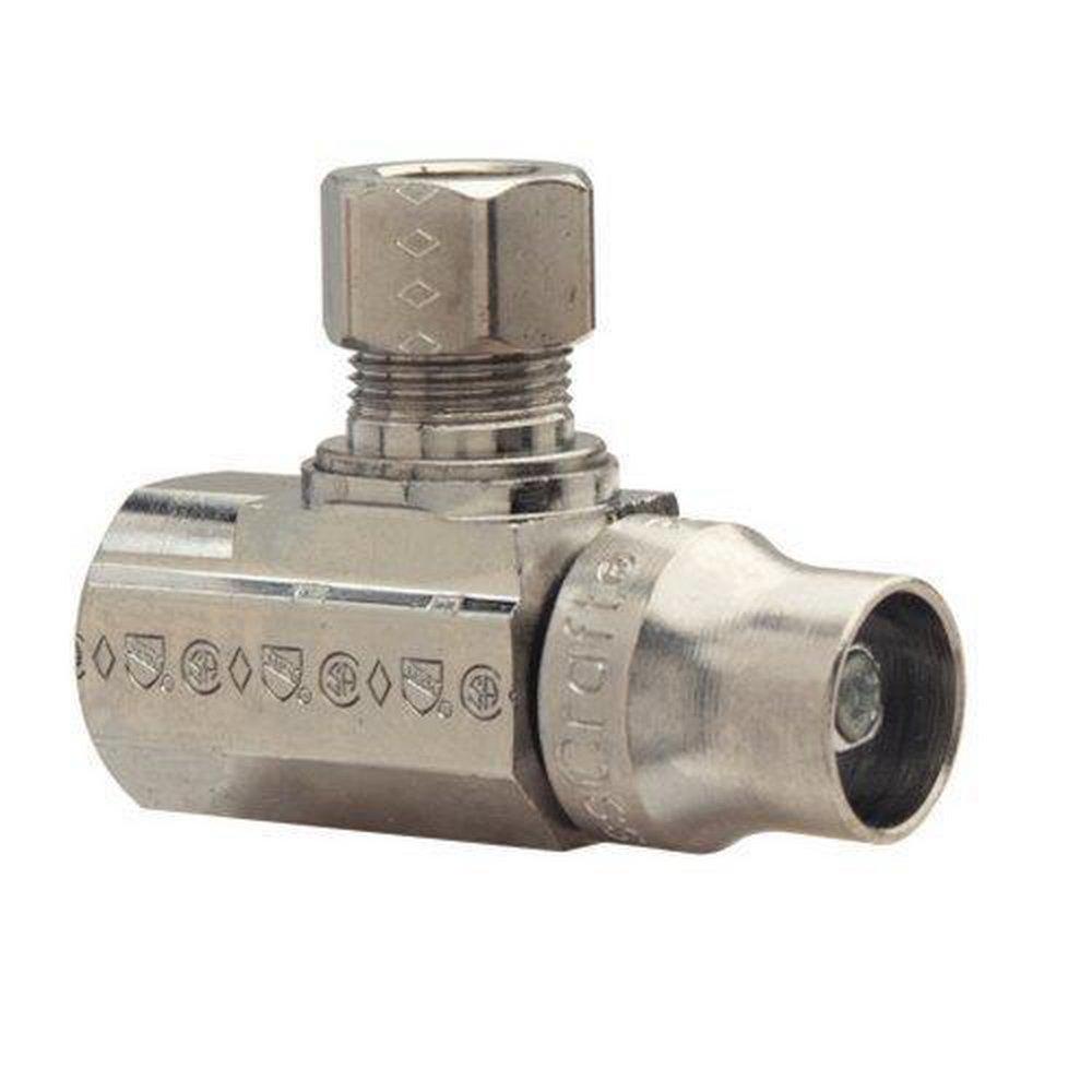 BrassCraft Chrome 3/8 in T-Handle Angle Supply Stop Valve 