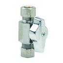 BrassCraft Chrome Plated Compression x OD Compression Lever Handle Straight Supply Stop Valve in Chrome Plated 