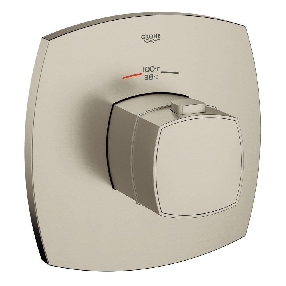 GROHE StarLight&reg; Brushed Nickel Custom Shower Thermostatic Trim with Control Module 