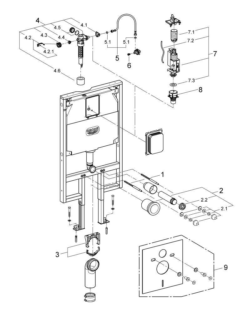 GROHE Chrome Wall Carrier 