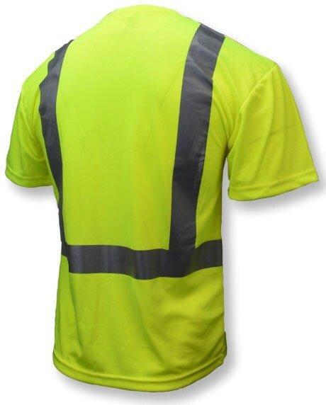 Radians Hi-Viz Green Birdseye Mesh and Plastic T-Shirt with Moisture Wicking in Hi-viz Green 