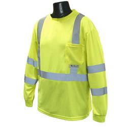 XXL Size Long Sleeve T-Shirt in Hi-Viz Green