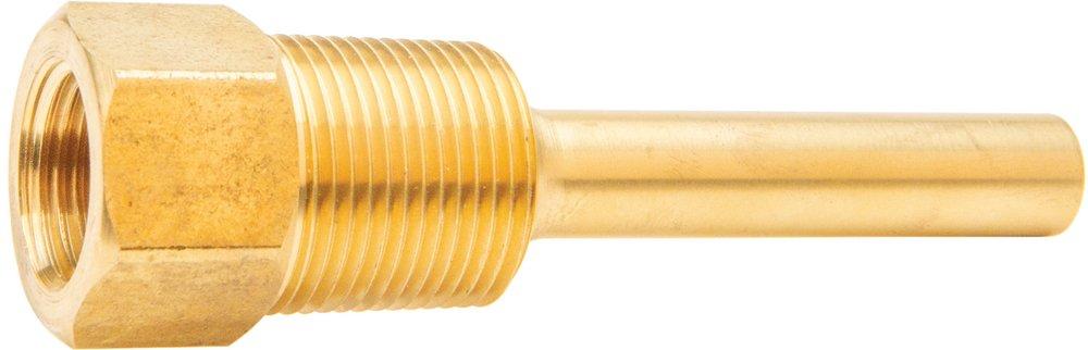 H.O. Trerice Silver 4 in. Brass Bimetal Thermometer Well 